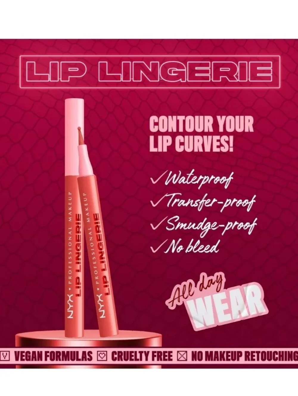 6 Piece NYX Lip Lingerie Lip Liner Stain Bundle BNIB